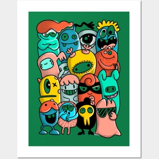 Monster cartoon illustration Posters and Art